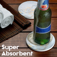 Sous-verres ronds de 4 pouces, lot de 6, sous-verres créatifs pour boissons, ensemble personnalisé, sous-verres en céramique blanche de luxe exquis