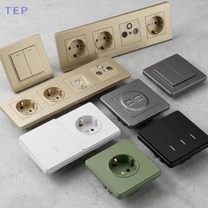 Venta <span class=keywords><strong>de</strong></span> Fábrica, Interruptores y Enchufes Eléctricos LED <span class=keywords><strong>de</strong></span> la UE, Interruptores y Enchufes <span class=keywords><strong>de</strong></span> Pared Inteligentes, 82 mm x 155 mm - Product Image 1