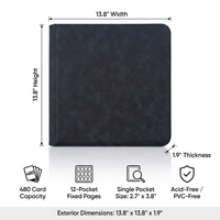 Porte-cartes en daim à 12 pochettes avec logo personnalisé, 480 pochettes, album de collection de cartes en cuir nubuck imperméable pour cartes à collectionner
