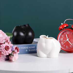 Mini pots de plantes de fleurs nordiques et modernes, forme de corps féminine, <span class=keywords><strong>fesses</strong></span> en céramique, bougeoir en porcelaine - Product Image 1