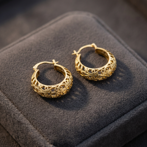 SOUMYA CREATIONS Pendientes de Aro Geométricos Chapados en Oro Estilo Vintage para Boda, Pendientes de Mujer con Microincrustaciones - Product Image 4