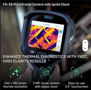 Caméra thermique infrarouge portable FLIR E5/E6/E8 Pro avec Wi-Fi, imagerie dynamique multispectrale MSX, FLIR Ignite Cloud pour l'inspection - Product Image 2