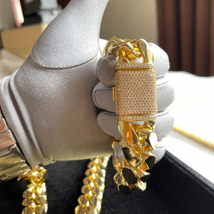 Gioielli Hip Hop di lusso Cadena Cubana Custom 10K 14K 18K <span class=keywords><strong>24K</strong></span> <span class=keywords><strong>bracciale</strong></span> a maglia Cubana Miami in <span class=keywords><strong>oro</strong></span> giallo massiccio reale per uomo donna - Product Image 6