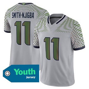 Seattle Jeugdeditie # 11 Jaxon Smith-Njigba, # 14 Sam Darnold, # 10 Kupp geborduurd American football shirt met logo - Product Image 2