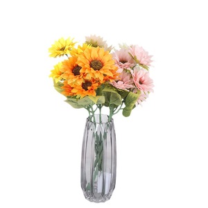 Fleur artificielle en soie Jessie, tournesol à 5 têtes, 57 cm, pour décoration intérieure, accessoires de mariage - Product Image 5