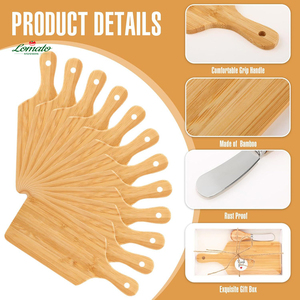Set di Taglieri in Bambù Mini Economici all'Ingrosso con Coltelli e Scatole Regalo, Tagliere in <span class=keywords><strong>Legno</strong></span> <span class=keywords><strong>per</strong></span> Formaggi <span class=keywords><strong>per</strong></span> Bomboniere Matrimonio - Product Image 2