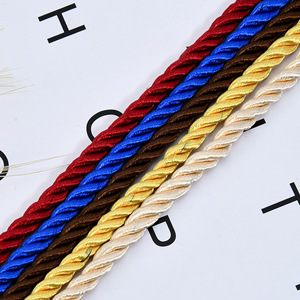 Cổ Phiếu Bán Buôn Nylon Xử Lý Dây 5Mm * 35Cm Chiều Dài Ba Sợi Xoắn Cho Quà Tặng Băng Và Túi Giấy - Product Image 3