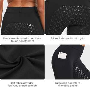 Leggings d'équitation pour femmes Silicone Full Seat Jodhpur avec poche pour téléphone portable et boucles de ceinture <span class=keywords><strong>Pantalon</strong></span> d'équitation Vêtements équestres - Product Image 6