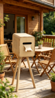 Huanyji – Support d'imprimante pour borne photo en bois, impression instantanée, connectivité USB/Bluetooth/HDMI, capacité 15 personnes pour fêtes et événements