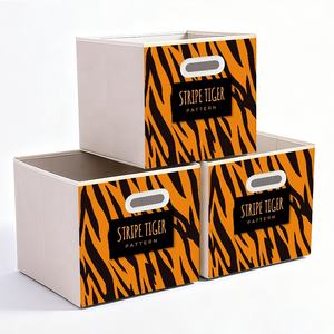 2025 nouveau Style européen 3 Pack ensemble Offre Spéciale usine personnalisé dessin animé Durable imprimé tissu tissu jouet boîte de rangement - Product Image 4