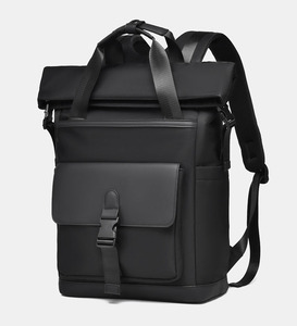 15.6" Large Waterproof Eco-Friendly Nylon Zipper Closure Portable Unisex <b>Backpack</b> Arcuate Shoulder <b>Strap</b> Large Capacity - Product Image 1