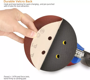 150mm 6 인치 샌딩 디스크 6 홀 사포 120 그릿 후크 및 루프 궤도 - Product Image 5