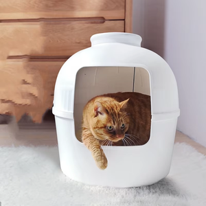 Große Katzentoilette aus Kunststoff, PP-Material, verstecktes Design mit Zimmerpflanze, <span class=keywords><strong>DIY</strong></span>-Haustierzubehör, Reinigungskatzenklo und Katzenbett - Product Image 6