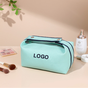 Trousse cosmétique de maquillage de voyage en toile de coton recyclé de grande capacité avec logo personnalisé en gros - Product Image 6