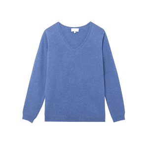 Pull en cachemire de luxe pour femme, col en V, couleur unie, doux, léger, respirant, élégant, décontracté, prêt à porter pour l'hiver - Product Image 1