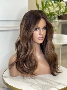 Parrucca anteriore in pizzo invisibile marrone frassino singoli nodi HD - Product Image 5