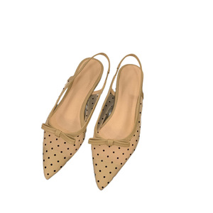 Factory Wholesale Low Heel Bow Bun Head Fairy Shoes New Summer Mesh Breathable Flat Shoe Women - Product Image 5