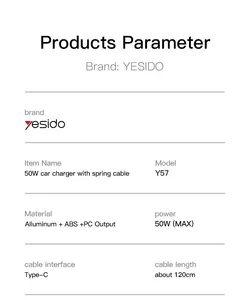 Yesido Brand Manufacturing Fast Mobile Phone Usb Car Charger