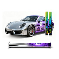Film chromé miroir CARLAS, film publicitaire en PVC TPU irisé violet, film à changement de couleur automobile PPF personnalisé