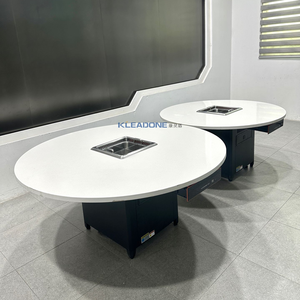 Kleadone tùy chỉnh hiện đại điện không khói Shabu Shabu lẩu bảng cho khách sạn nhà hàng 4-6 người vòng bàn ăn - Product Image 2