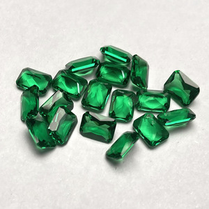 Pierres précieuses émeraude vert en vrac, vente en gros, nano octogone prince - Product Image 1