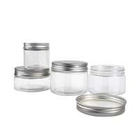 Pot Cosmétique Rond Transparent en Plastique PET avec Couvercle en Aluminium