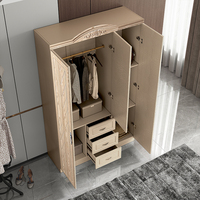Armoire de chambre à coucher 3 portes en bois, meuble de rangement 1200*1950*400 mm, penderie en bois et plastique – Offre Spéciale