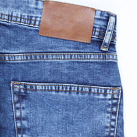 Celana Jeans Kasual Musim Dingin Warna Biru Tua Stretch Klasik Grosir Berkualitas Tinggi Modis Produsen Kustom Pria Outdoor