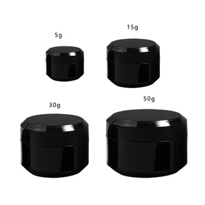 Tarro de crema facial de plástico blanco/negro brillante mate esmerilado al mejor precio 5g 15g 30g 50g tapa de rosca de Gel de uñas de doble pared para uso de champú - Product Image 6