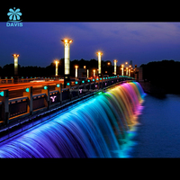 Fontaine à rideau d'eau numérique personnalisée avec éclairage RGB, rideau de pluie numérique, décoration de pont extérieur, spectacle aquatique