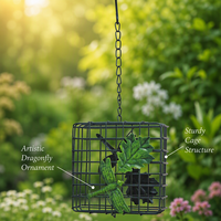 Panier suspendu décoratif en métal, résistant à la rouille, pour mangeoire à suets, cage à oiseaux, ornement en forme de feuille, pour l'alimentation des oiseaux dans le jardin, utilisation extérieure