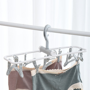 Caliente en línea Clip plegable ropa interior <span class=keywords><strong>bragas</strong></span> percha calcetines corbatas toallas <span class=keywords><strong>bufandas</strong></span> perchas de secado con 10 Clips perchas de plástico para ropa - Product Image 2
