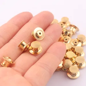 Hot bán vàng brass Flat Head Tie tack khóa ly hợp pin trở lại cho ve áo pin phụ kiện