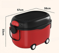 Boîte de rangement moderne pour jouets d'enfants, avec couvercle pour blocs de construction, en PP, étanche, grande capacité, avec roulettes, multifonctionnelle, pour salle de jeux