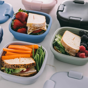 BPAフリー電子レンジフリーザー食器洗い機安全お弁当箱折りたたみ式シリコン食品保存容器 - Product Image 6