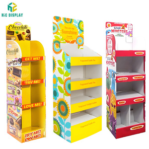 Tùy biến phẳng đóng gói hiển thị các tông đứng <span class=keywords><strong>Pop</strong></span> <span class=keywords><strong>Up</strong></span> Bảng giấy tầng hiển thị Kệ tháp giá cho uống Kẹo sô cô la - Product Image 1