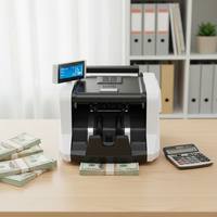 Compteur de billets de banque GORO US GR168 certifié CE/CCC/FCC 110-240V Détection UV/MG 1900 pièces/min Trémie 500 pièces Écran LCD