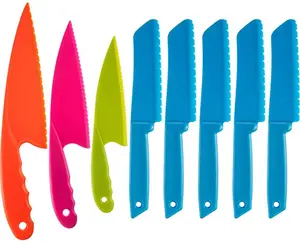 Children Cooking Safe Kitchen Knife Set For Cutting Salad Knives Plastic Kid Knives For Kids Toddler