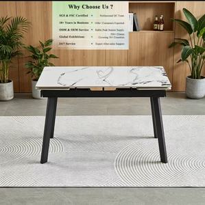 Table à <span class=keywords><strong>manger</strong></span> en céramique OKAY, extensible, résistante aux rayures, robuste, décorative, gain de place, table moderne en pierre frittée - Product Image 1