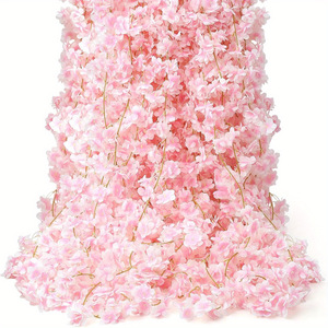 Guirnaldas de Flores de Cerezo Artificiales - Guirnalda Colgante Rosa de 1.8 m para Bodas, Fiestas, Guirnalda de Flores de Cerezo Japonesas Artificiales - Product Image 1