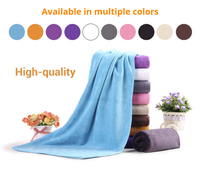 Serviette en microfibre OEM/ODM de luxe 400-420 g/m², taille et logo personnalisés, super douce, séchage rapide, inaltérable, pour cheveux et salons de beauté