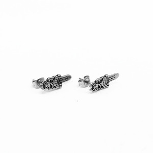 yunnique Stainless Steel Sword Stud <b>Earrings</b> For Men Women Fashion Jewelry Geometric Design Retro Style Ear <b>Post</b> Titanium Steel - Product Image 3