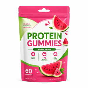 Gomitas de Proteína Veganas de Marca Privada, 60 Unidades, Proteína de Guisante y Arroz Integral con Enzimas Digestivas, Recuperación Muscular, Bienestar, ODM - Product Image 1