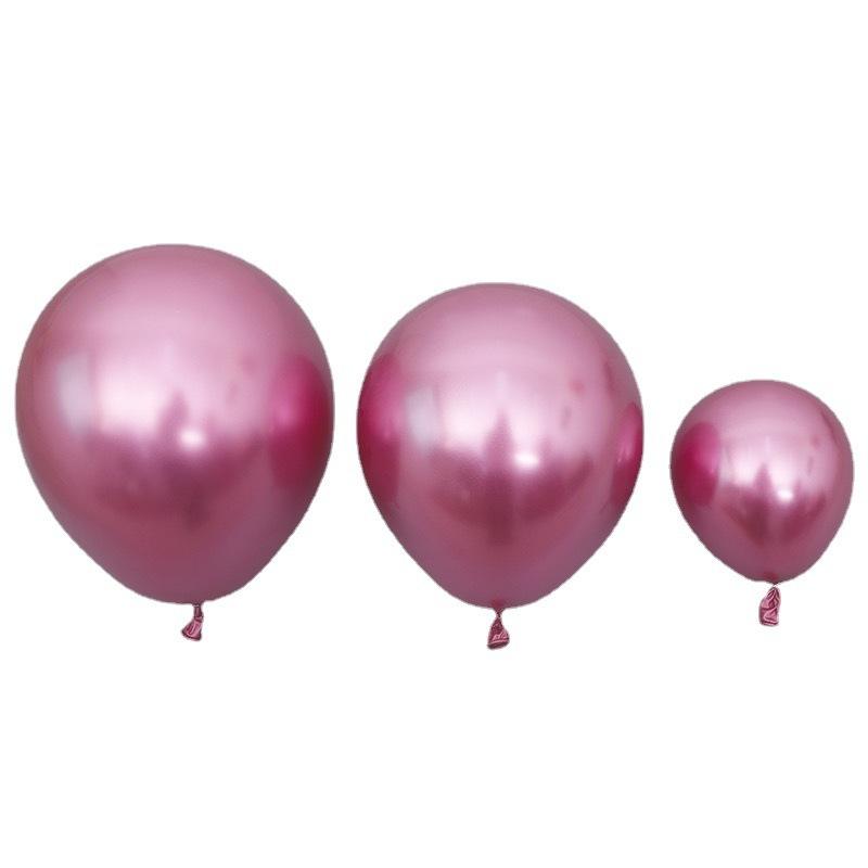 Wholesale Chrome Metal Glossy Latex Long Helium Balloon 5 10 12 Sizes Christmas Mother's Day Birthday Halloween Party