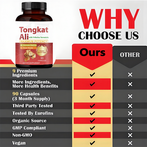 Suplemento Energético para Hombres Adultos Tongkat Ali <span class=keywords><strong>Tribulus</strong></span> <span class=keywords><strong>Terrestris</strong></span>, <span class=keywords><strong>90</strong></span> Cápsulas Veganas Sin Gluten, Fórmula Natural 9 en 1 con Maca y Ashwagandha - Product Image 5