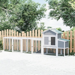 Grande <span class=keywords><strong>cage</strong></span> et poulailler de luxe en bois avec toit imperméable résistant aux UV, nichoir, plateau coulissant et rampe pour volailles de ferme en extérieur - Product Image 2