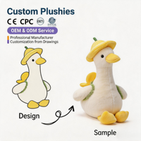 Jouets en peluche personnalisés OEM/ODM avec rembourrage en coton PP certifiés EN71/GRS/CPC, tailles 11-30 cm, pour les plus de 14 ans