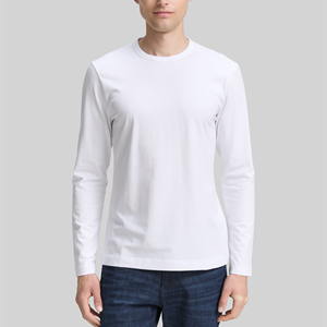 Camiseta de Verano para Hombre, Corte Ajustado, Mezcla de Algodón, Cuello Redondo, Manga Larga, Personalizable con Serigrafía - Product Image 3