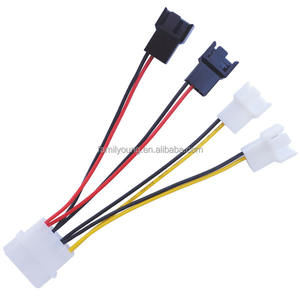 IDE 4ピンMolex to 4ポート<span class=keywords><strong>3</strong></span>/4ピンファン電源ケーブルスプリッターアダプターコネクタ12V 7V 5V冷却ファン速度制御コード22AWG 125mm - Product Image 2