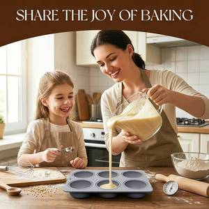 MUYULINS Factory 6-Cavity Round LFGB 100% Food Grade Platinum Non-Stick Coating BPA-Free <b>Silicone</b> Mousse Cake Mold - Product Image 5